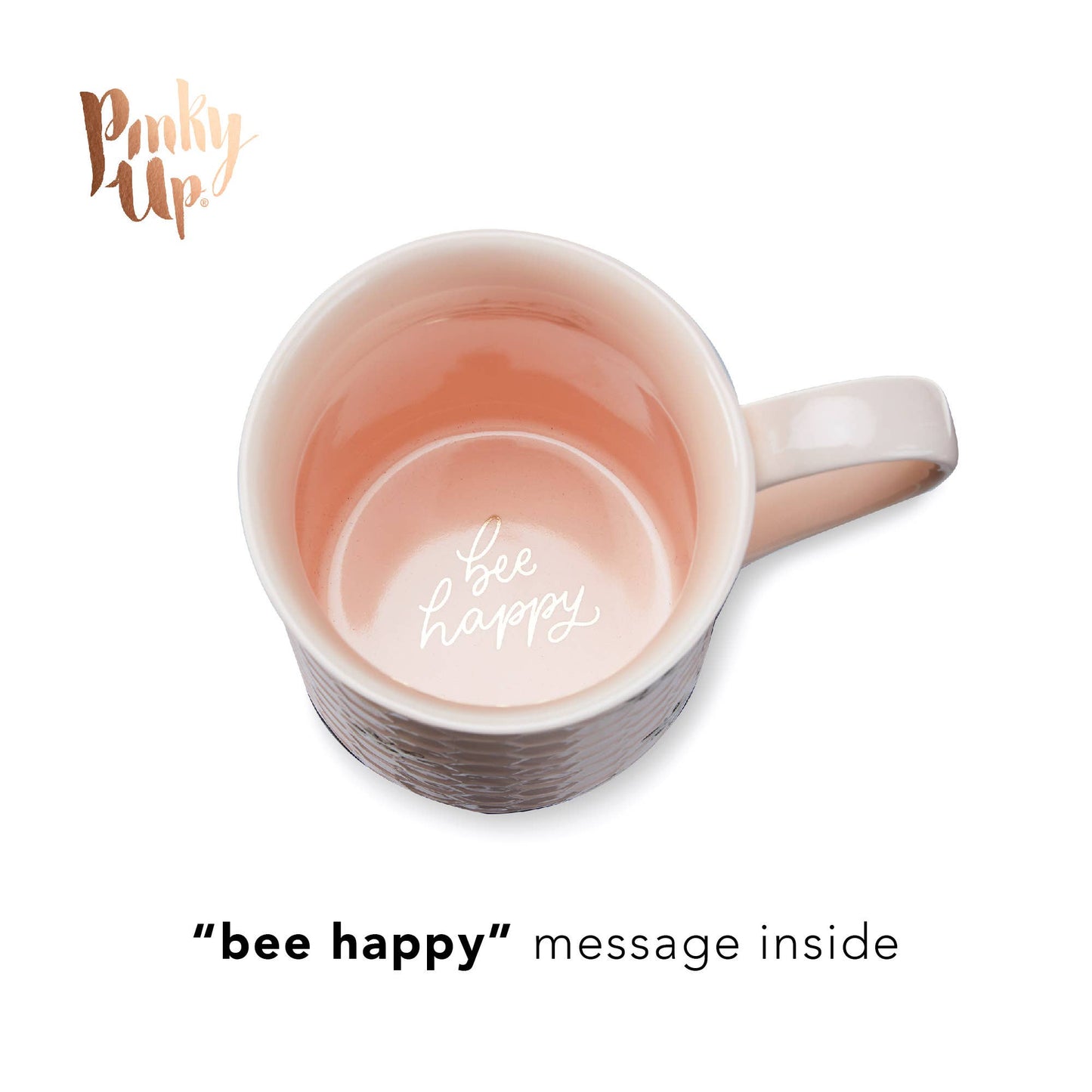 Annette™ 3D Ceramic Mug w/ Infuser - Honeycomb - "Bee Happy"