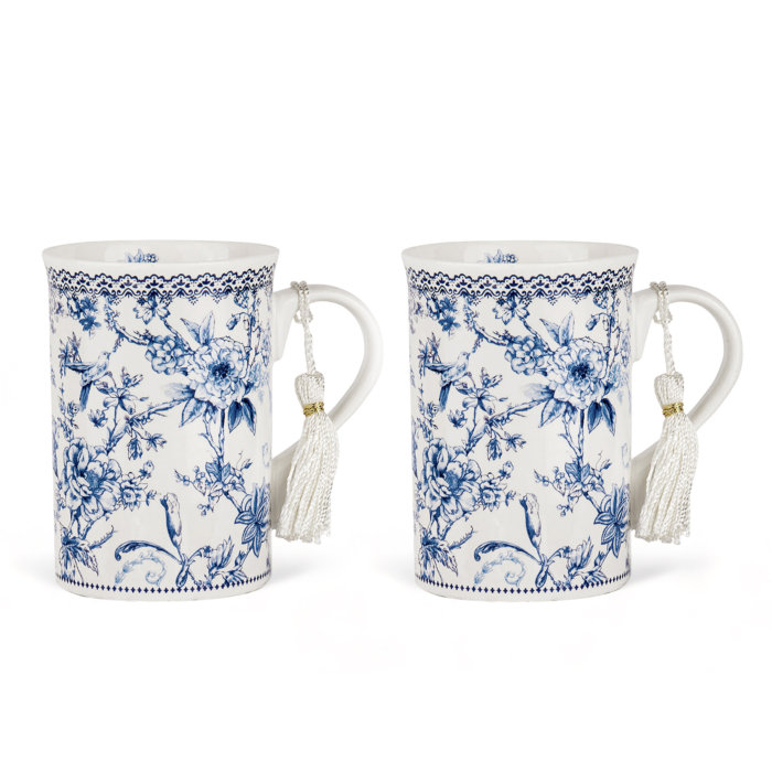 Blue Flowers Bone China Tea/Coffee Mug in Gift Box