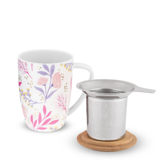 Bailey™ Ceramic Tea Mug w/ Tea Infuser - Botanical Bliss