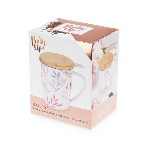 Bailey™ Ceramic Tea Mug w/ Tea Infuser - Botanical Bliss